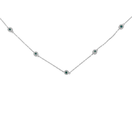 Sterling Silver Treated Diamond By Yard Necklace (3/4 cttw, Blue Color, I2-I3 Clarity)