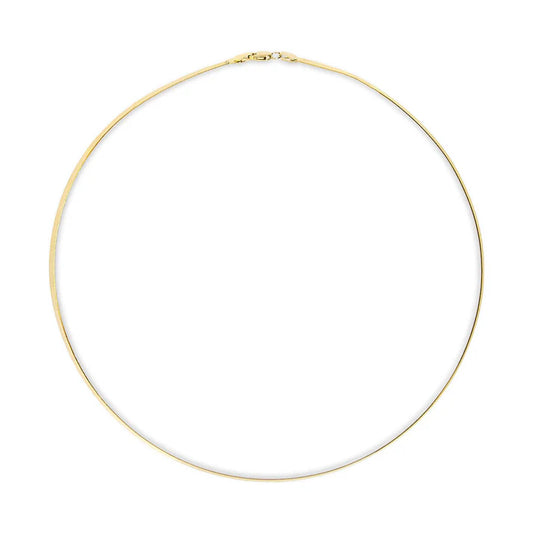 Unisex Solid 14K Gold 2.8mm Imperial Herringbone Chain Necklace